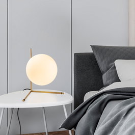 Opviq Luminar - 14171 Lámpara de Mesa Dorada de Cuerpo Metálico